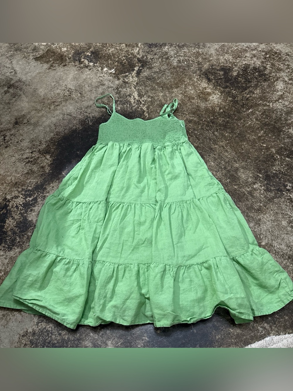 Altar'd State Green Tiered Smocked Sundress
